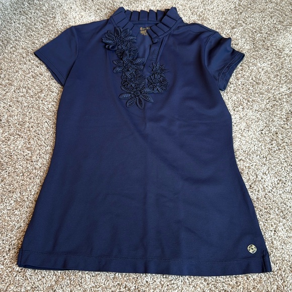 Lilly Pulitzer Tops - Lilly Pulitzer Luxletic Frida flower Polo Top